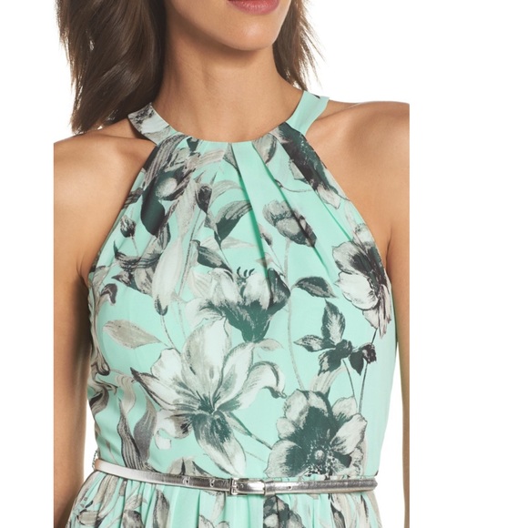 Belted Chiffon Halter Maxi Dress - Picture 4 of 6